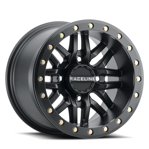 Raceline A91B Ryno 15x10in / 4x137 BP / 0mm Offset / 110.18mm Bore - Satin Black Beadlock Wheel - A91B-51037-55