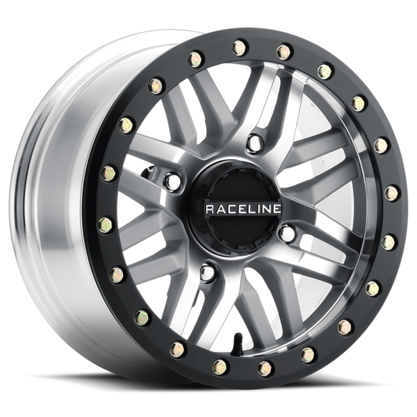 Raceline A91MA Ryno 15x10in/4x137 BP/0mm Offset/110.18mm Bore - Machined & Black Ring Beadlock Wheel - A91MA-51037-00