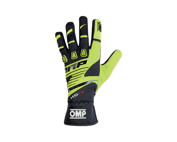 OMP KS-3 Gloves Yellow/Black - Size M - KB0-2743-B01-059-M