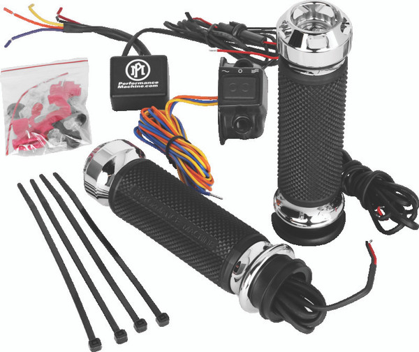 Performance Machine FLHX TBW Apex Heated Grips - Chrome - 0063-2093-CH