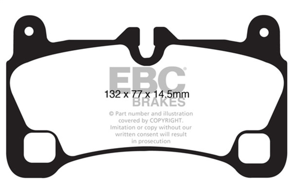 EBC 08-09 Volkswagen Touareg 3.6 (2 holes at bottom of backplate) Redstuff Rear Brake Pads - DP31836C