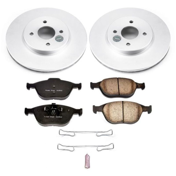 Power Stop 02-04 Ford Focus Front Z17 Evolution Geomet Coated Brake Kit - CRK5101