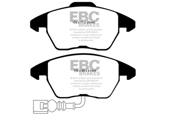 EBC 07-09 Audi TT 2.0 Turbo Yellowstuff Front Brake Pads - DP41945R