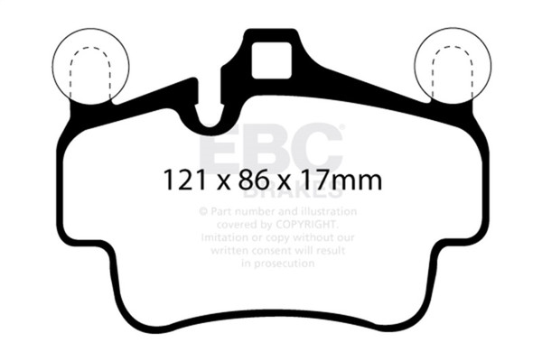 EBC 07-08 Porsche 911 (997) (Cast Iron Rotor only) 3.6 Carrera 2 Yellowstuff Front Brake Pads - DP42029R