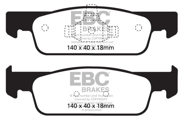 EBC 2016-2017 Smart Fortwo 0.9L Turbo Yellowstuff Front Brake Pads - DP42146R