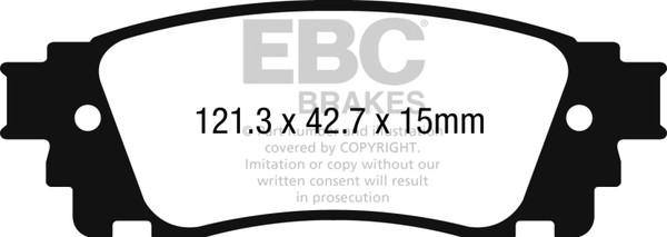 EBC 2017+ Toyota C-HR 2.0L Yellowstuff Rear Brake Pads - DP42262R