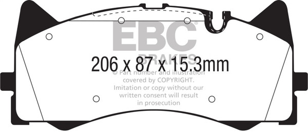 EBC 2015+ Mercedes-Benz C63 AMG (W205) 4.0L Twin Turbo Yellowstuff Front Brake Pads - DP42298R