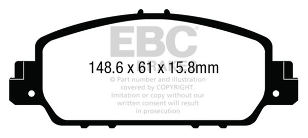 EBC 13+ Honda Accord Coupe 2.4 EX Yellowstuff Front Brake Pads - DP43014R
