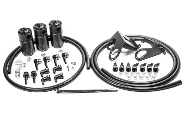 Radium 14-19 Chevrolet Corvette LT1 CCV Fluid Lock Triple Catch Can Kit - 20-0987-FL