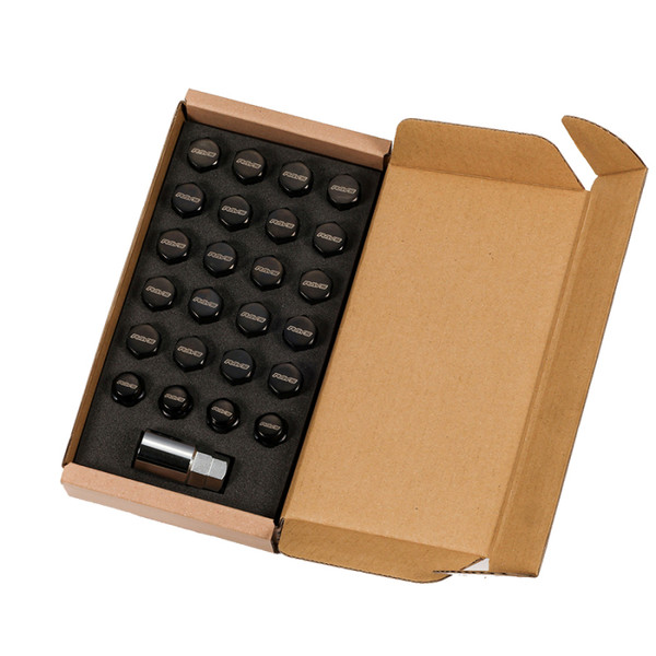 Rays 19 Hex L33 Lock & Nut Set 14x1.50 - Black - W191415B6H