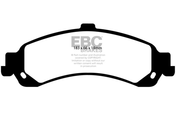 EBC 02 Cadillac Escalade 5.3 (PBR rear caliper) Extra Duty Rear Brake Pads - ED91635