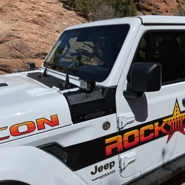 Rock Slide 21-22 Jl/Gladiator: Mojave/Recon/392 Models Jl/Jt Cowl Led Light Pod Brackets - AC-WS-210-JL