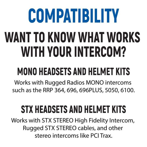 Rugged Radios Rear Seat Expansion Kit with Helmet Kits or Headsets STX Stereo / Helmet Kit - PLUS2-STX-HK