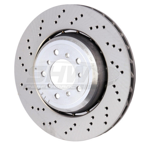 SHW 08-13 BMW M3 4.0L Left Front Cross-Drilled Lightweight Brake Rotor (34112283801) - BFL42851