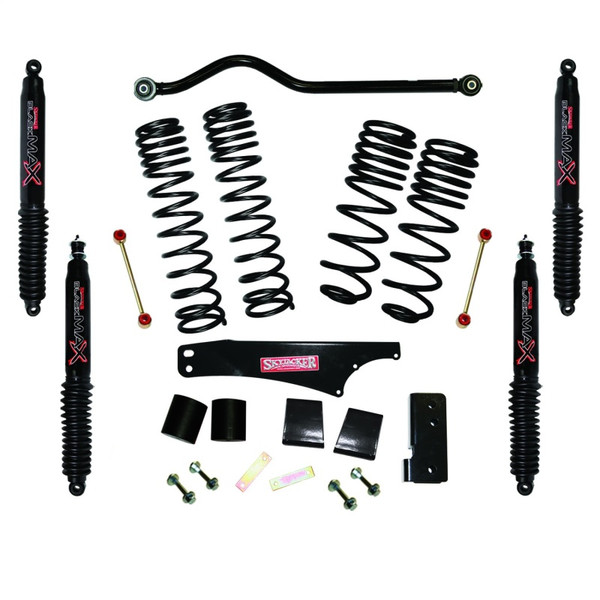 Skyjacker 2007-2018 Jeep Wrangler JK 4 Door 4WD Long Travel 3.5in-4in Lift Kit w/Black Max Shocks - JK40BPBLT