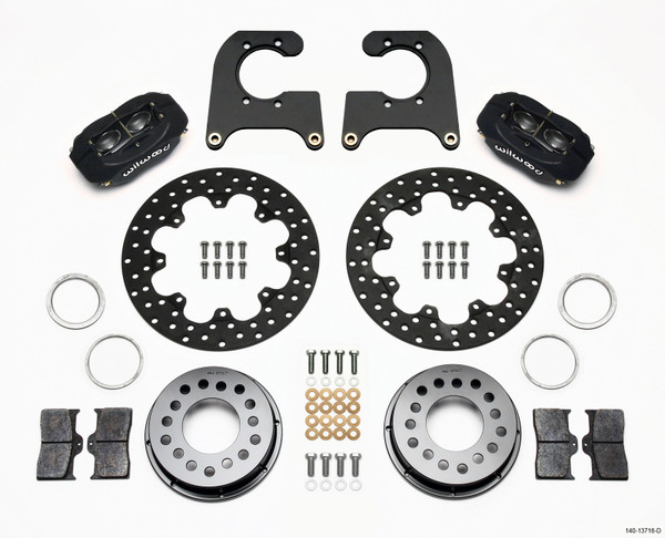 Wilwood Forged Dynalite Rear Drag Kit Drilled Rotor Ford 8.8 Special w/2.50in Offset-5 Lug - 140-13716-D