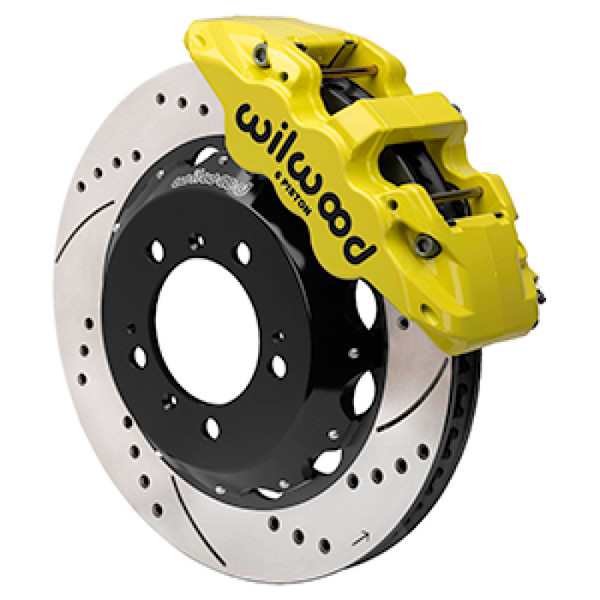 Wilwood 99-12 Porsche 911 (996/997) Aero6 Front Brake Kit Drill/Slot 14.00in Rotor W/Lines - Ylw - 140-17100-DY