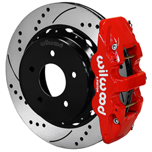 Wilwood 88-98 GM C1500 Aero4 SRP Rear Brake Kit 14in Rotor - Red - 140-17673-DR