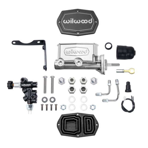 Wilwood Compact Tandem M/C Aluminum 1.00in Bore w/ Brkt/Valve/Push (Mopar) - Chrome P-coat - 261-17319-P