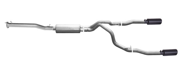 Gibson 15-18 Chevrolet Silverado 1500 LS 5.3L 3in/2.25in Cat-Back Dual Split Exhaust - Black Elite - 65661B