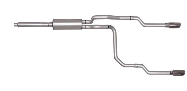 Gibson 87-92 Ford F-150 Custom 4.9L 2.5in Cat-Back Dual Split Exhaust - Stainless - 69501