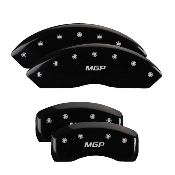 MGP 4 Caliper Covers Engraved Front & Rear MGP Black finish silver ch - 38015SMGPBK