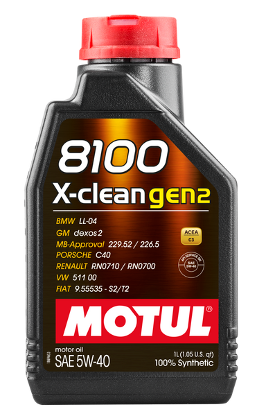 Motul 1L Synthetic Engine Oil 8100 X-CLEAN Gen 2 5W40 - 109761