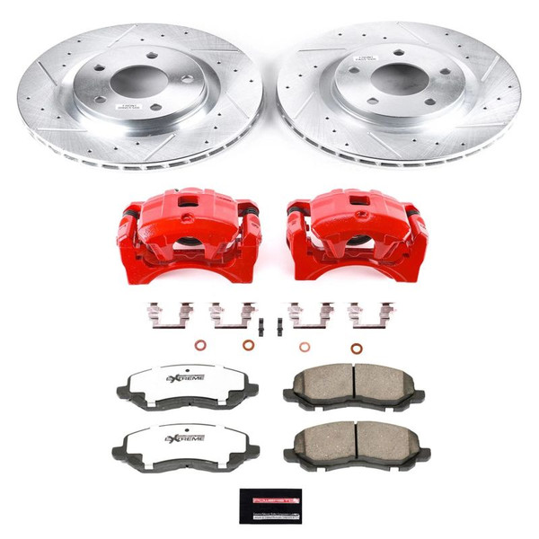 Power Stop 08-16 Mitsubishi Lancer Front Z26 Street Warrior Brake Kit w/Calipers - KC3032A-26