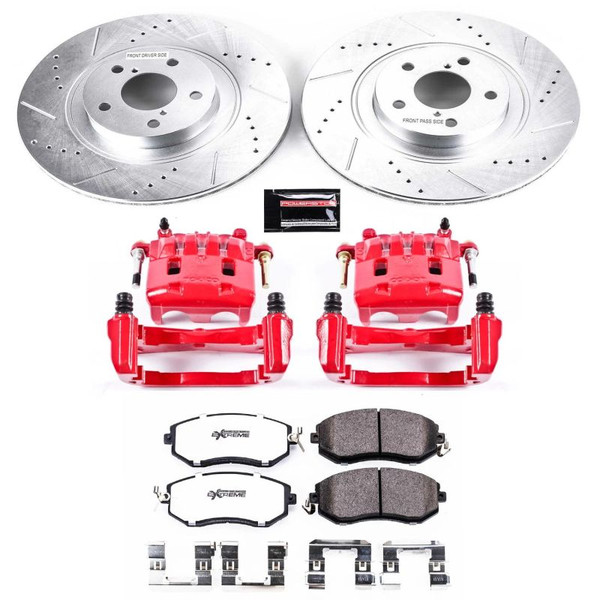 Power Stop 16-17 Subaru Crosstrek Front Z26 Street Warrior Brake Kit w/Calipers - KC6082-26