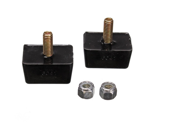 Energy Suspension Univ Blk 7/8in H x 1-7/8in L x 1-3/8in W Low Profile Rectangular Bump Stops (2 ea) - 9.9118G