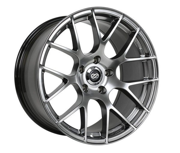 Enkei Raijin 18x8.5 42mm Offset 5x112 Bolt Pattern 72.6 Bore Diameter Hyper Silver Wheel - 467-885-4442HS