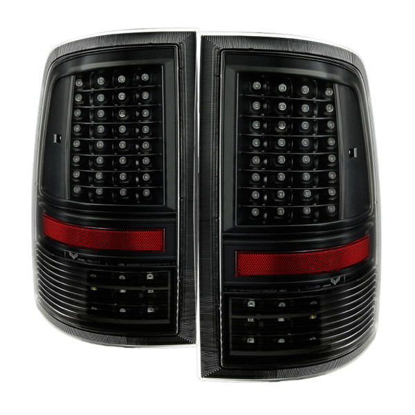 xTune Dodge Ram 1500 09-14 - Incandescent Only C Shape LED Tail Lights- Black ALT-JH-DR09-LED-CS-BK - 9036378