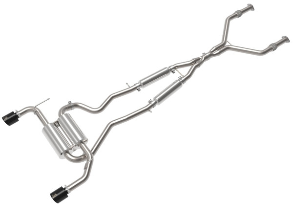 aFe 14-15 Infiniti Q50 V6 3.7L Takeda 2.5in 305 SS Cat Back Exhaust System w/ Black Tips - 49-36136-B