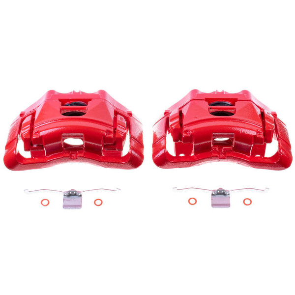 Power Stop 05-09 Audi A4 Front Red Calipers w/Brackets - Pair - S3246