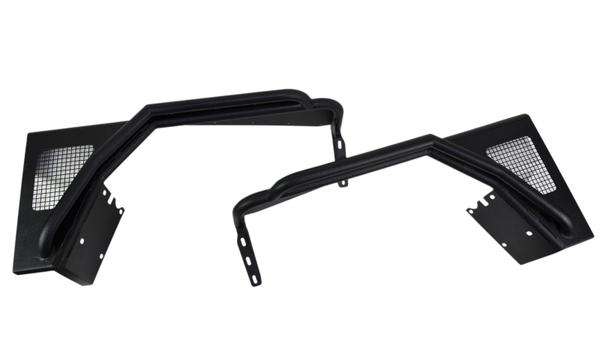 Fishbone Offroad 97-06 Jeep Wrangler TJ Steel Tube Fenders Front 3In Flare - Blk Textured Powdercoat - FB23029F