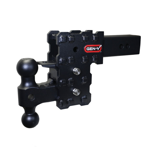 Gen-Y Phantom-X 2.5in Solid Shank 5in Drop 1.6K TW 16K Hitch w/GH-051 Dual-Ball & GH-032 Pintle Lock - GH-2423X