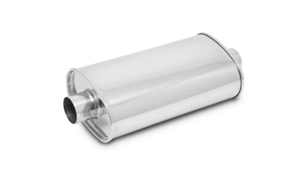 Vibrant 2in In/Out Center/Center Stainless Steel StreetPower Oval Muffler - 1100