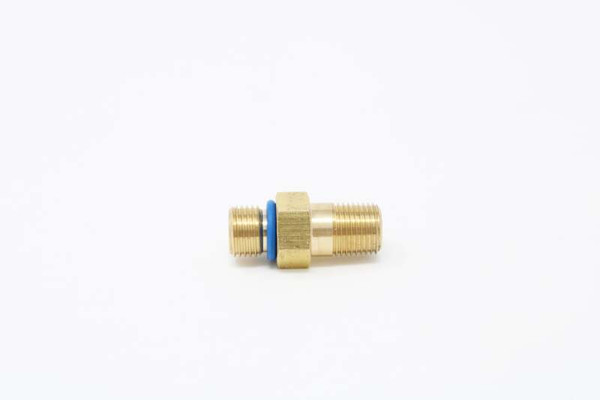 Aeromotive 14-25 Chevy V8 Fuel Rail Pressure Sensor Adapter M10x1.0 Male to 1/8-MNPT Male - Brass - 65610