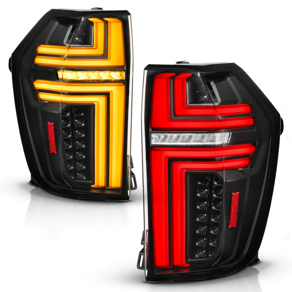 ANZO 21-24 Chevy Suburban/Tahoe Full LED Tail Lights SeqSig Black - Pair - 311483A