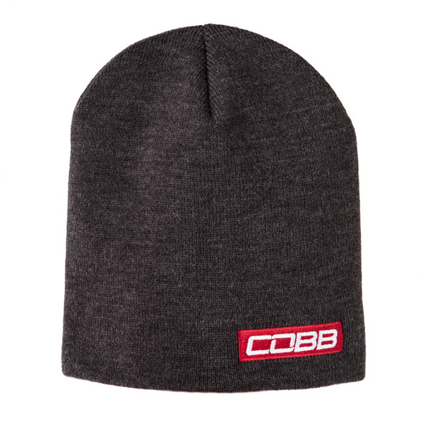 Cobb Tuning Bar Logo Knit Beanie - Gray w/Red Logo 8in. Tall OS - CO-BEANIERED