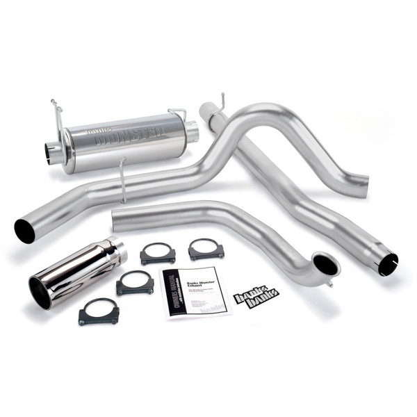 Banks Power 00-03 Ford 7.3L / Excursion Monster Exhaust System - SS Single Exhaust w/ Chrome Tip - 48653