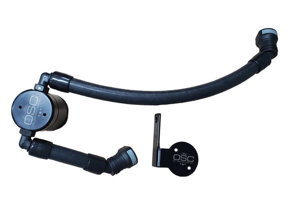 J&L 2020-2022 Ford Mustang GT500 Passenger Side Oil Separator 3.0 - Black Anodized - 3054P-B