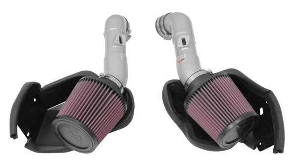 K&N 14-15 Infiniti Q50 3.7L V6 Dual Silver Typhoon Short Ram Intakes - 69-7083TS