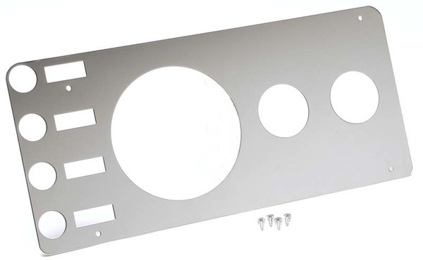 Kentrol 76-86 Jeep CJ Gauge Cover Without Radio Opening - Polished Silver - 30521