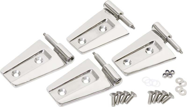 Kentrol 07-18 Jeep Wrangler JK Door Hinge Set 4 Pieces 2 Door - Polished Silver - 30575