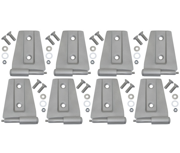 Kentrol 07-18 Jeep Wrangler JK Door Hinge Set 8 Pieces 4 Door Bare Grey - 40576
