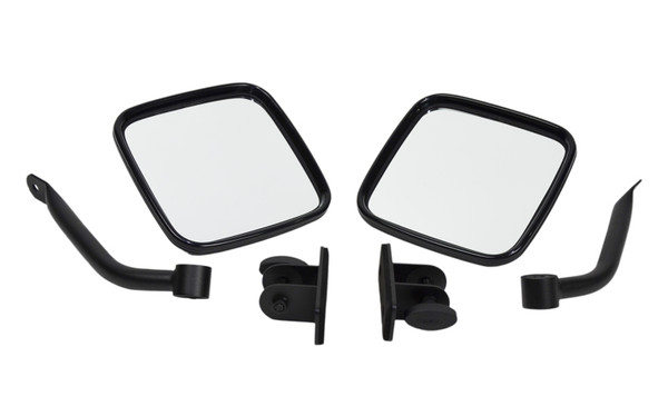 Kentrol 97-18 Jeep Wrangler TJ/JK E-Z Detach Mirrors Pair - Textured Black - 80496