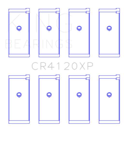 King Mitsubishi 4G63/4G64 7 Bolt 2nd Gen DSM and EVO I-IX (Size 0.25mm) Performance Rod Bearing Set - CR4120XP0.25