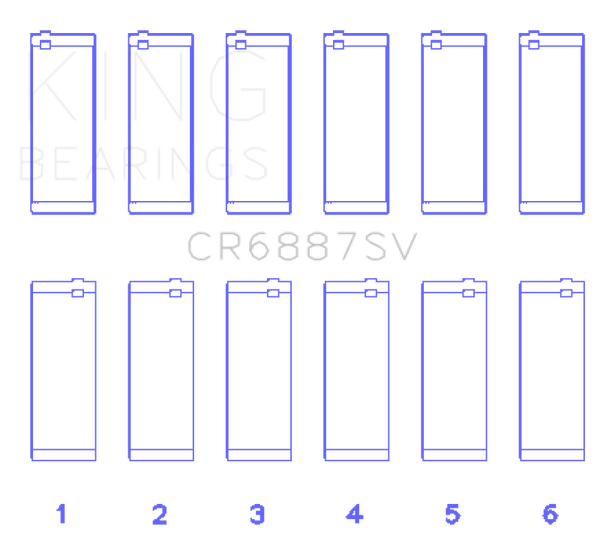 King BMW B58B30A Performance Rod Bearing Set - CR6887SV