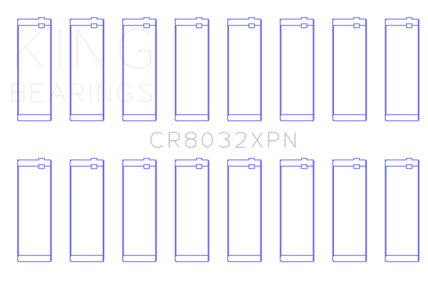 King Chrysler 345/370 16V (Size .026) Connecting Rod Bearings (Set of 8) - CR8032XPN.026